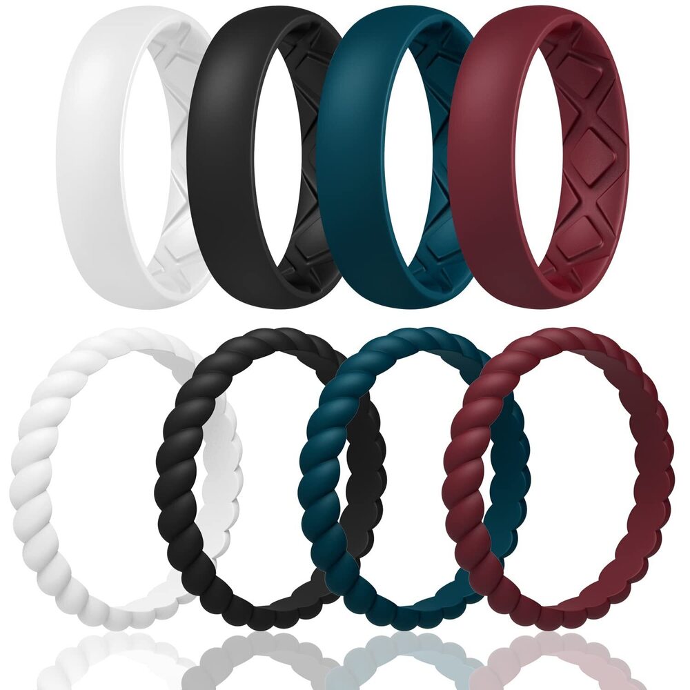 Women's Silicone Anniversary Rings, 5.5mm/2.5mm Wide 2mm/1.8mm Thick